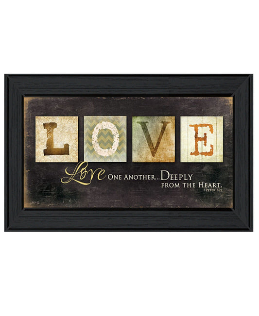 Love One Another 2 Black Framed Print Wall Art - Homeroots