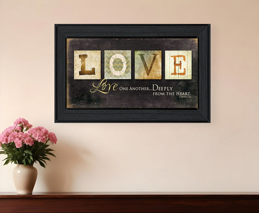 Love One Another 2 Black Framed Print Wall Art - Homeroots