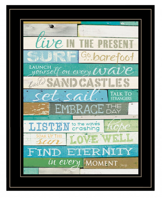 Live in the Present 3 Black Framed Print Wall Art - Homeroots