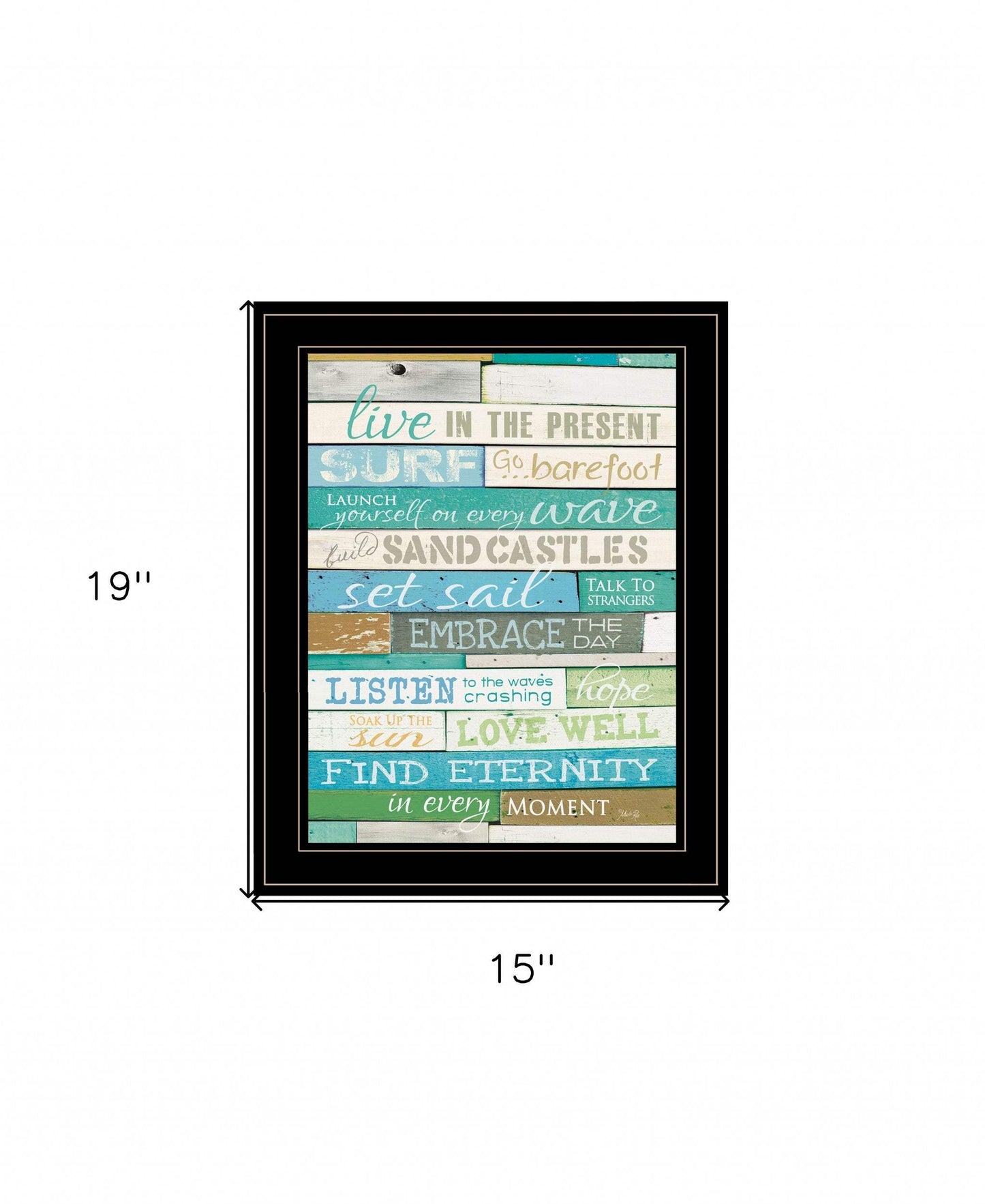 Live in the Present 3 Black Framed Print Wall Art - Homeroots - Flyclothing LLC