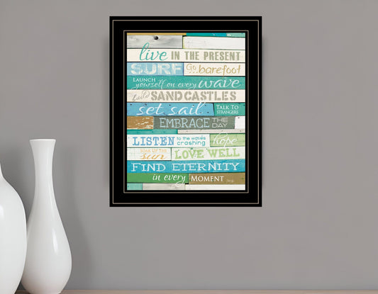 Live in the Present 3 Black Framed Print Wall Art - Homeroots
