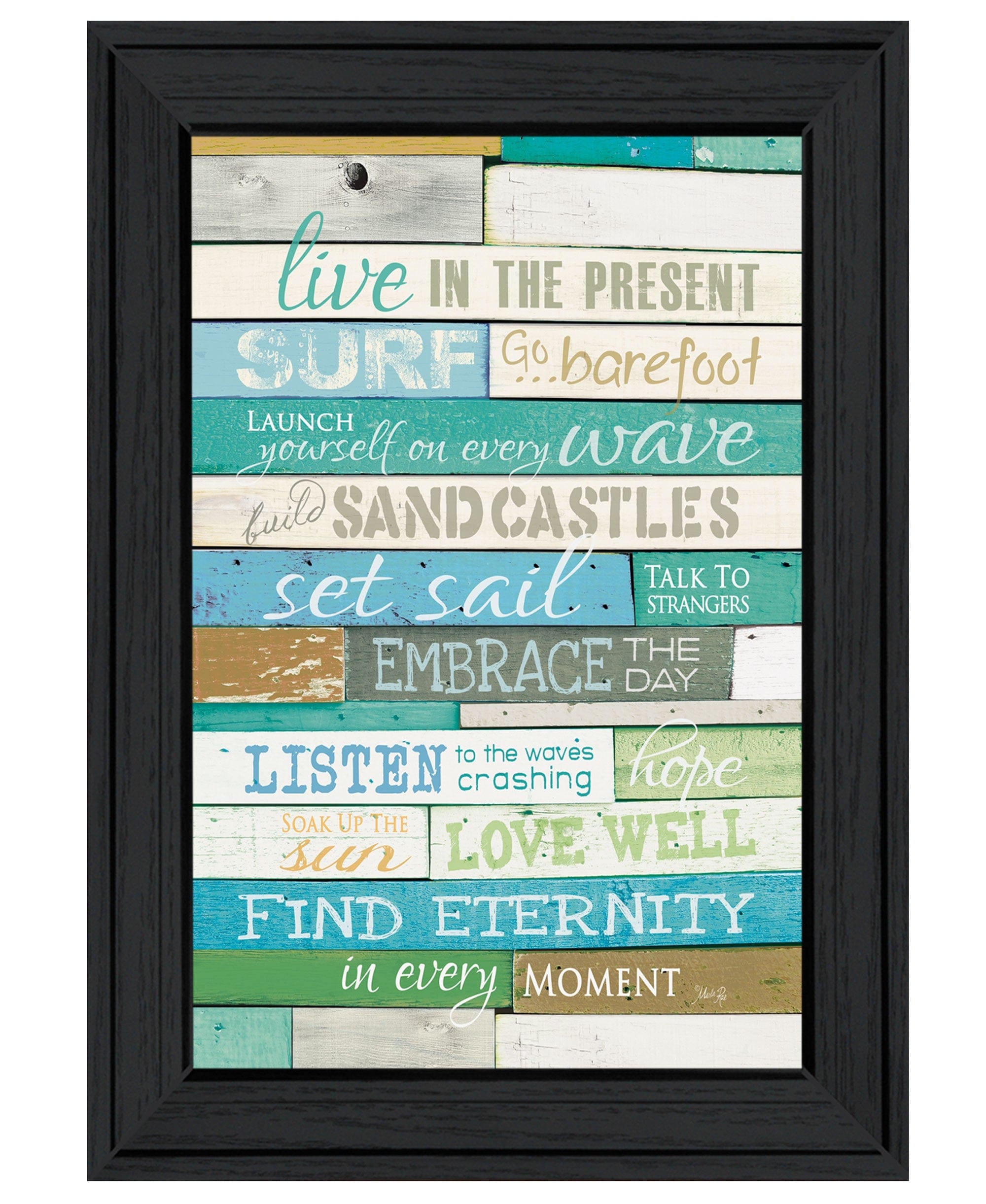 Live in the Present Black Framed Print Wall Art - Homeroots