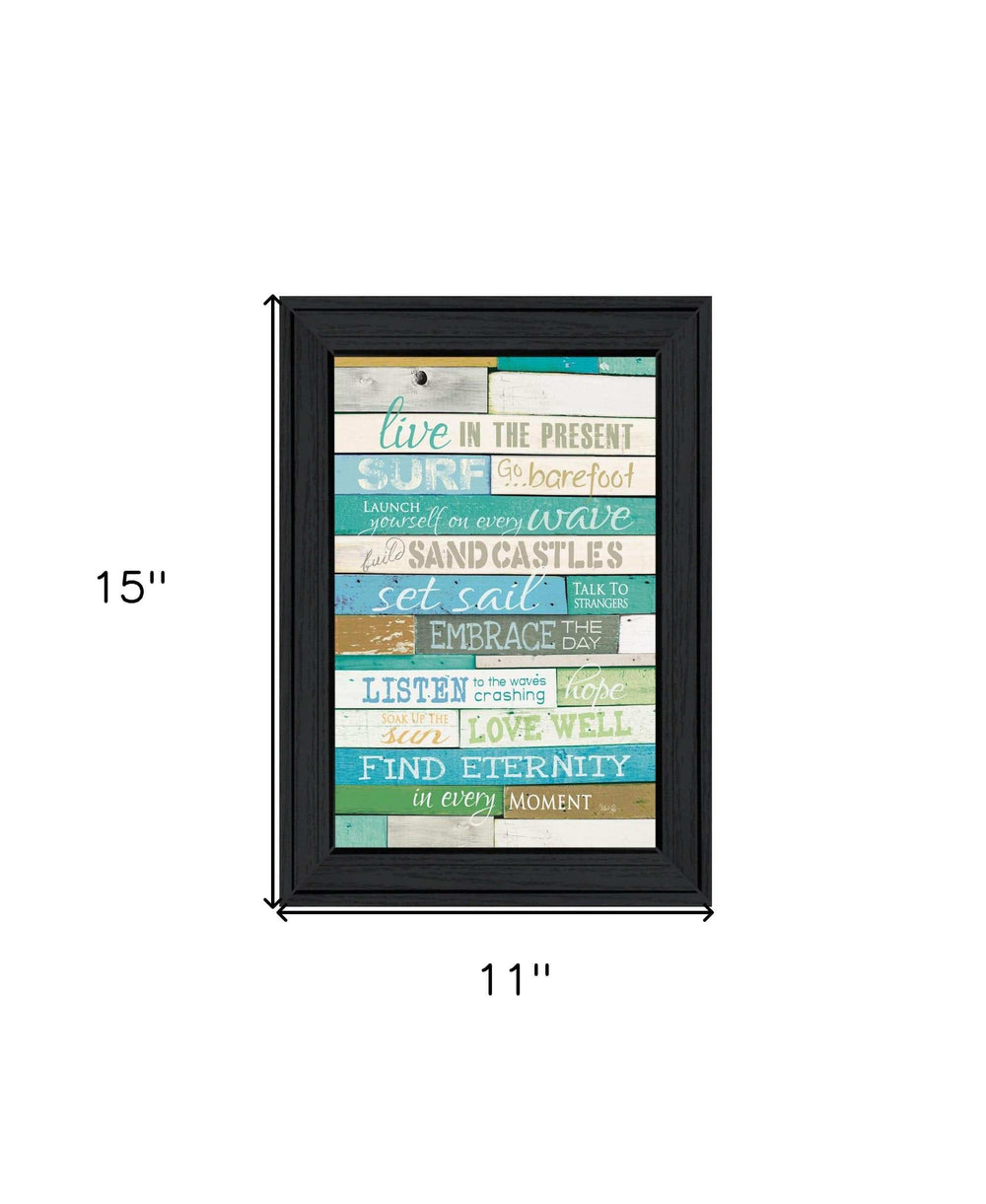 Live in the Present Black Framed Print Wall Art - Homeroots - Flyclothing LLC