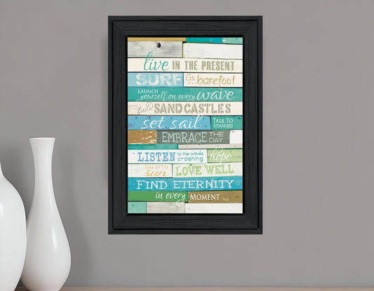Live in the Present Black Framed Print Wall Art - Homeroots