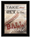 Take Me Out to the Ball Game 2 Black Framed Print Wall Art - Homeroots