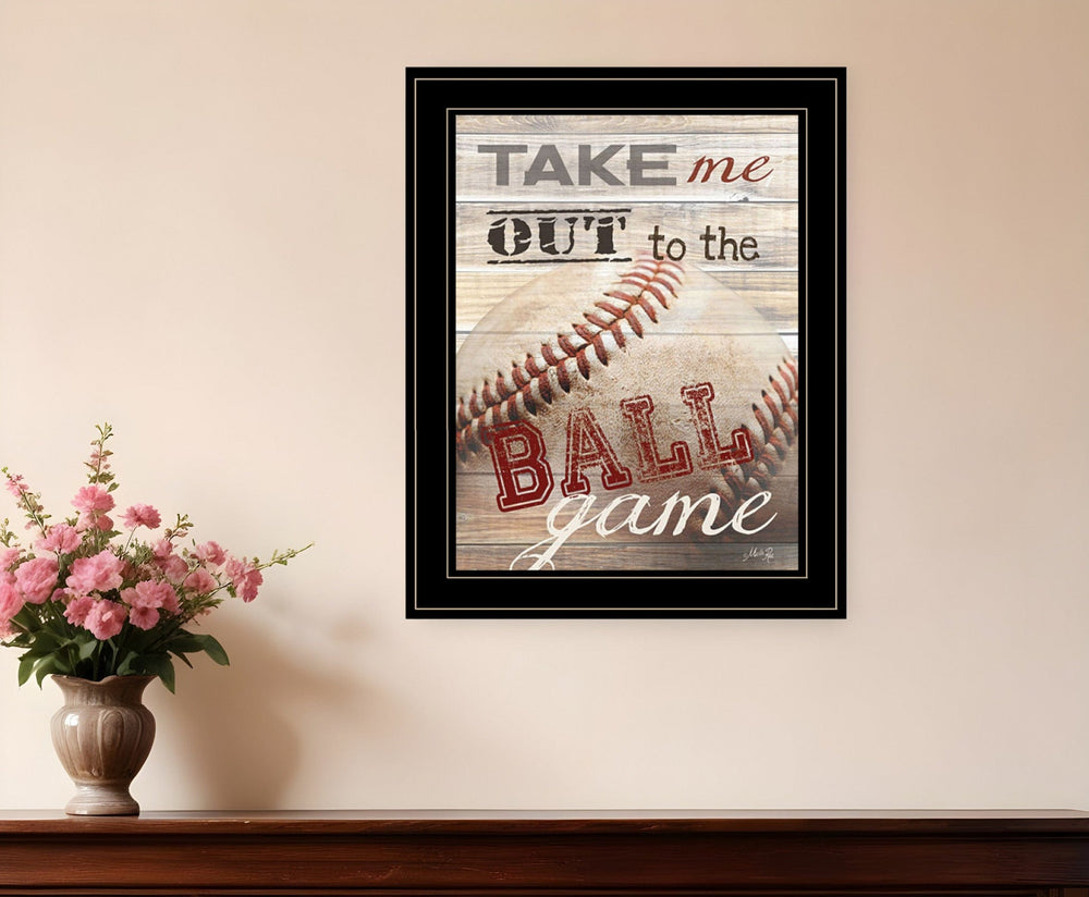 Take Me Out to the Ball Game 2 Black Framed Print Wall Art - Homeroots