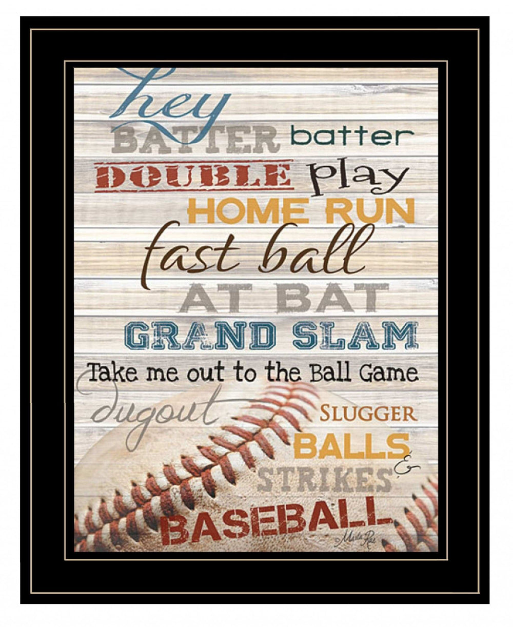 Hey Batter Batter 2 Black Framed Print Wall Art - Homeroots - Flyclothing LLC