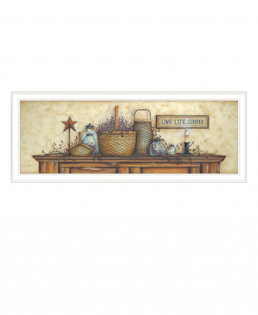 Live Life Simple 1 White Framed Print Wall Art - Homeroots