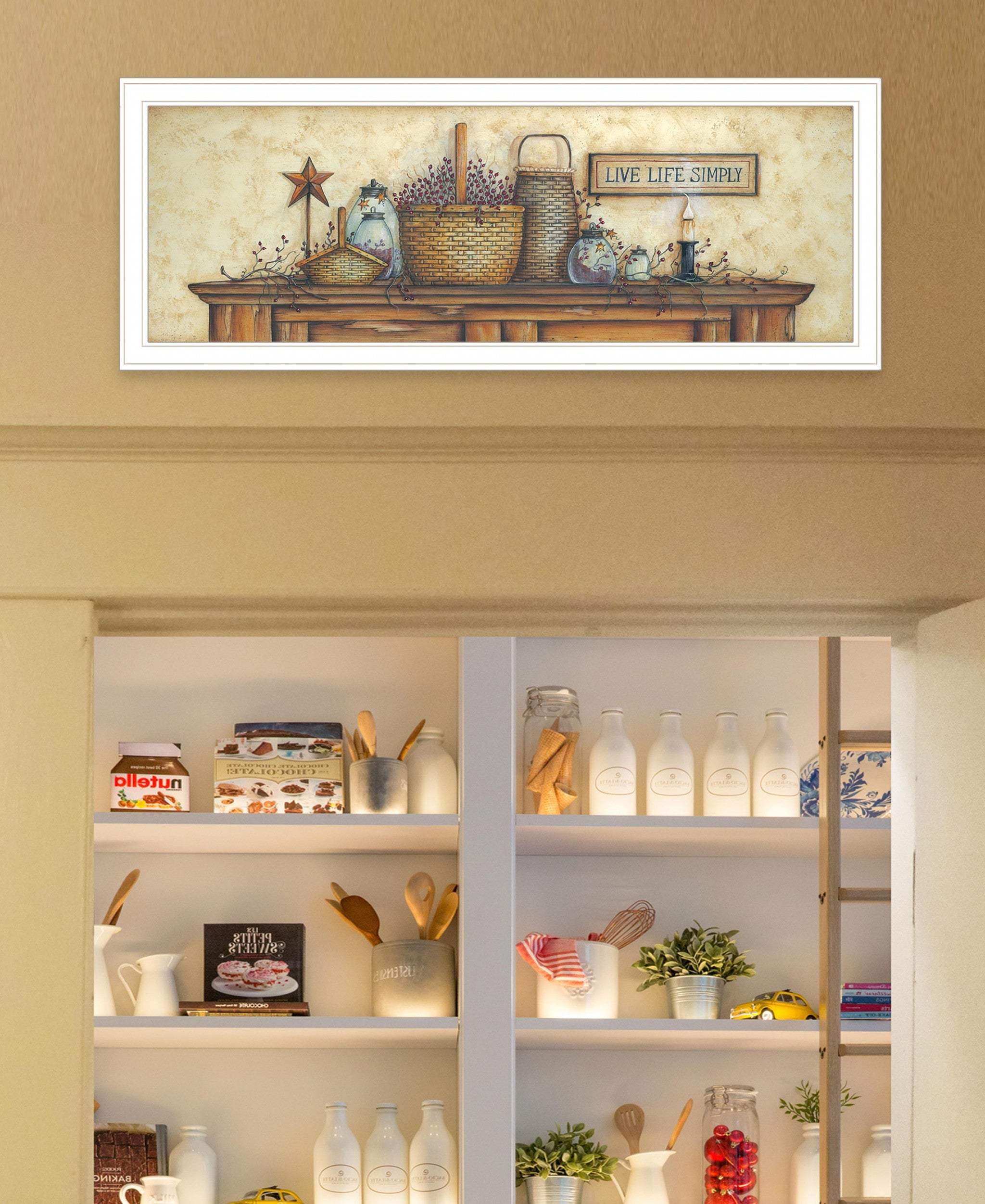 Live Life Simple 1 White Framed Print Wall Art - Homeroots - Flyclothing LLC
