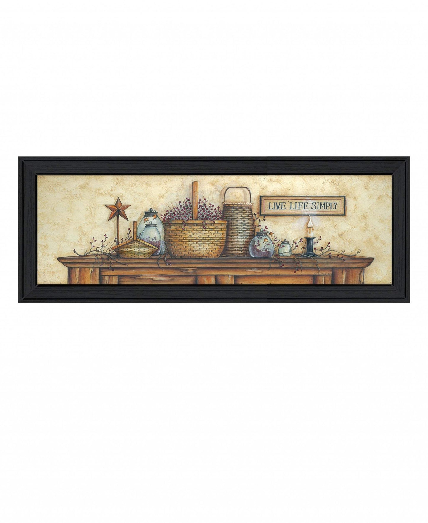 Live Life Simple 2 Black Framed Print Wall Art - Homeroots - Flyclothing LLC