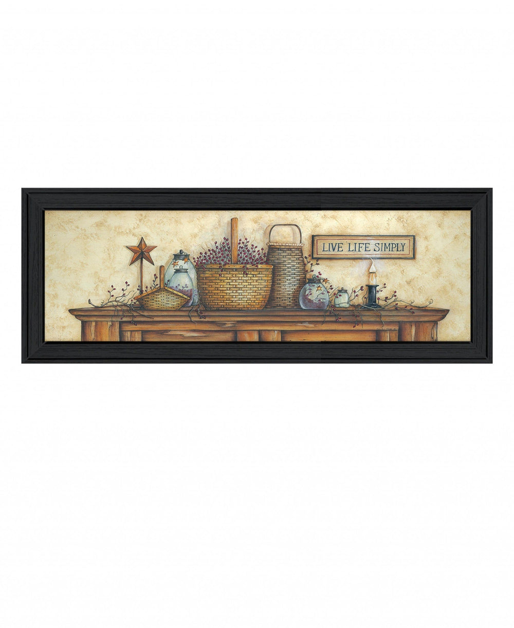 Live Life Simple 2 Black Framed Print Wall Art - Homeroots