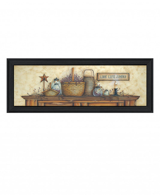 Live Life Simple 2 Black Framed Print Wall Art - Homeroots