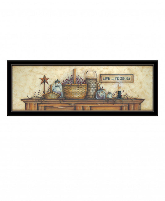 Live Life Simple 3 Black Framed Print Wall Art - Homeroots