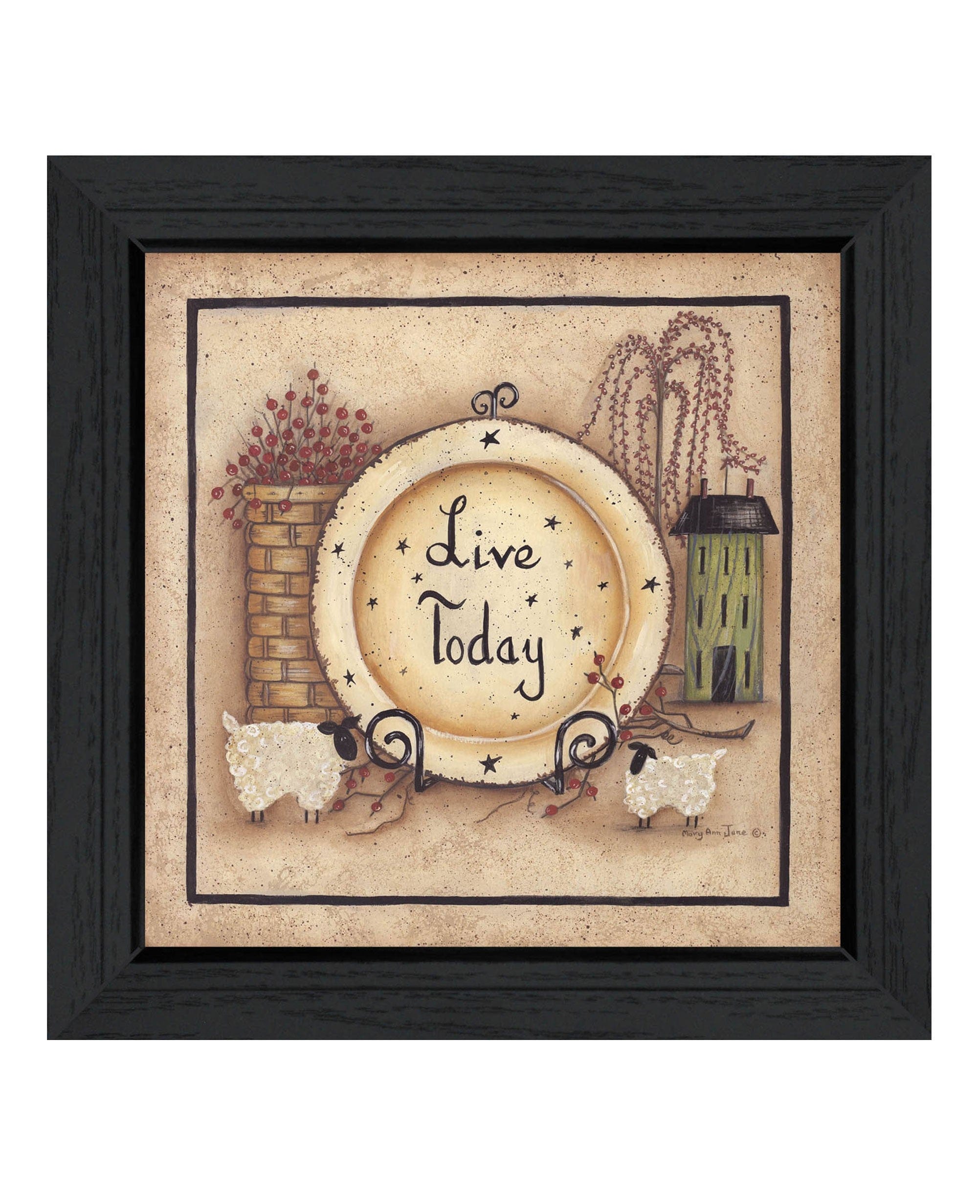 Live Today 4 Black Framed Print Wall Art - Homeroots