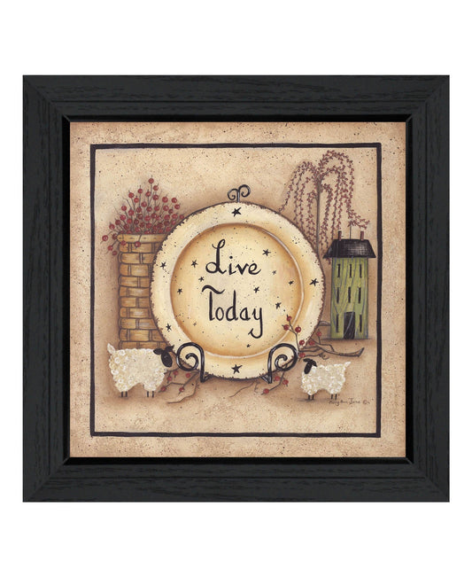 Live Today 4 Black Framed Print Wall Art - Homeroots