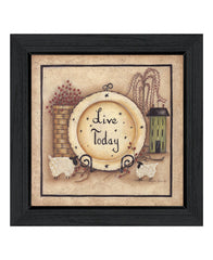 Live Today 4 Black Framed Print Wall Art - Homeroots