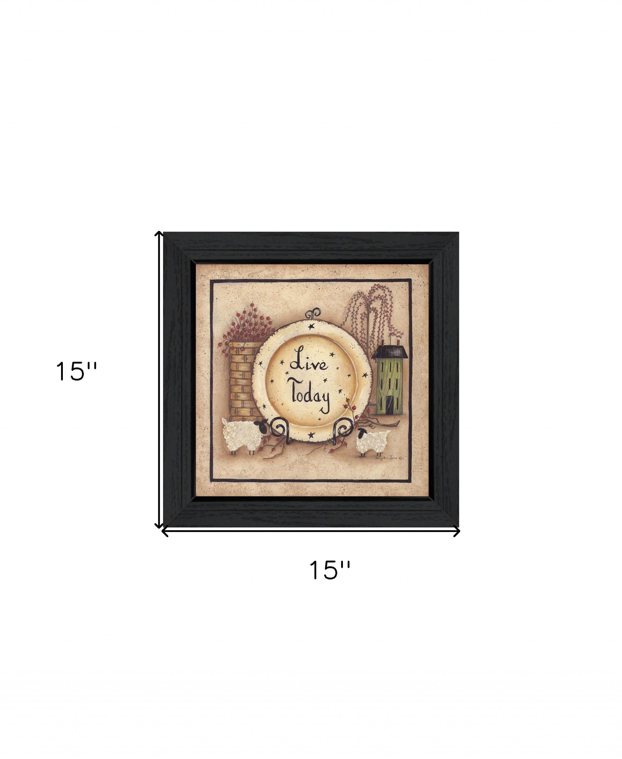 Live Today 4 Black Framed Print Wall Art - Homeroots