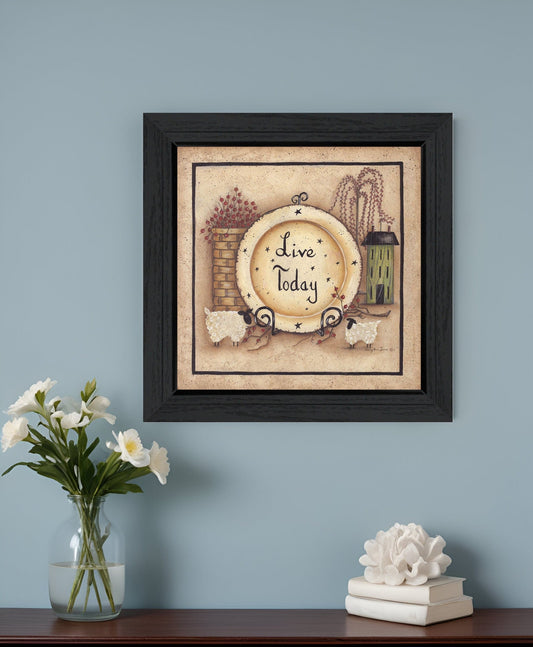 Live Today 4 Black Framed Print Wall Art - Homeroots