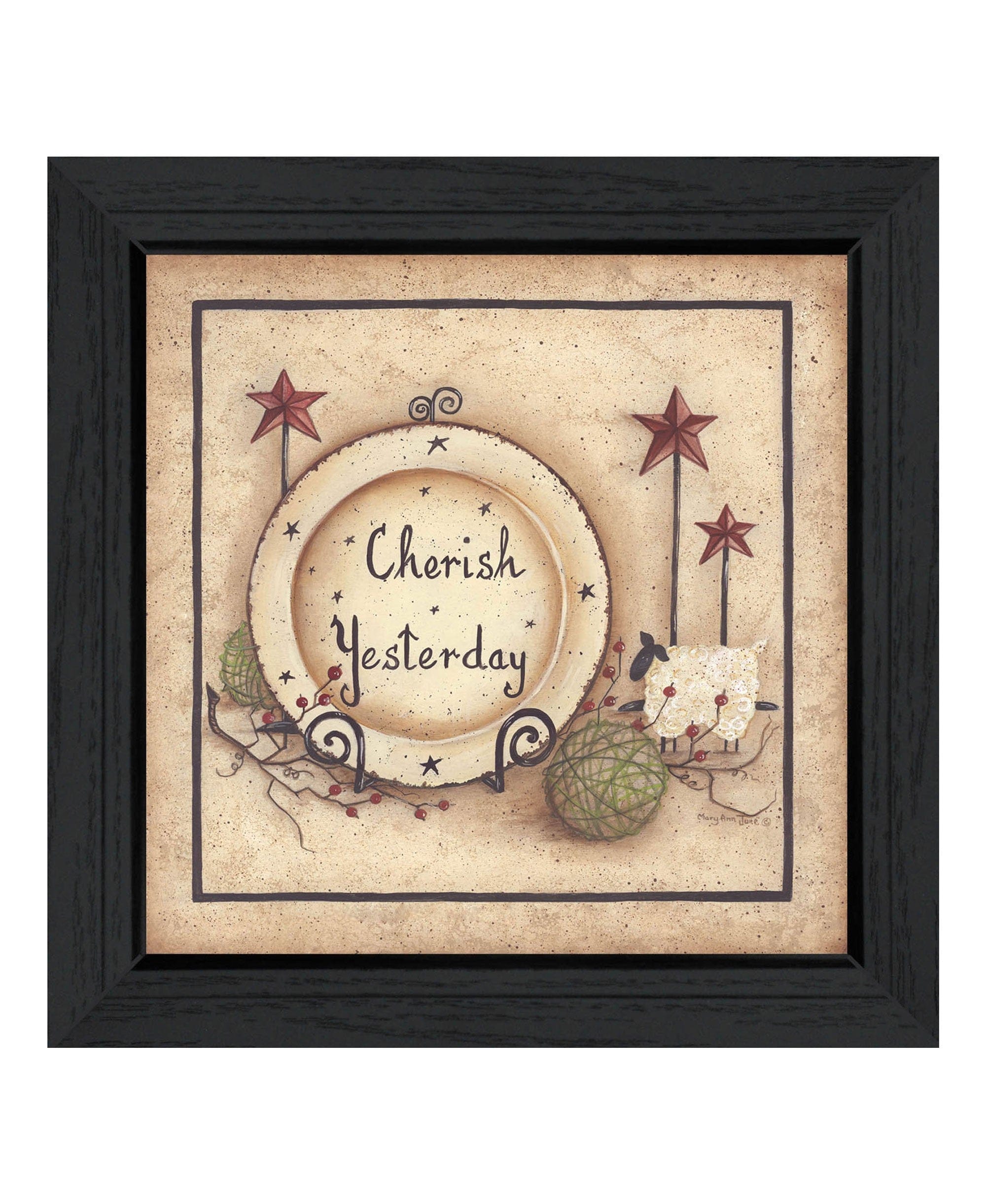 Cherish Yesterday 4 Black Framed Print Wall Art - Homeroots