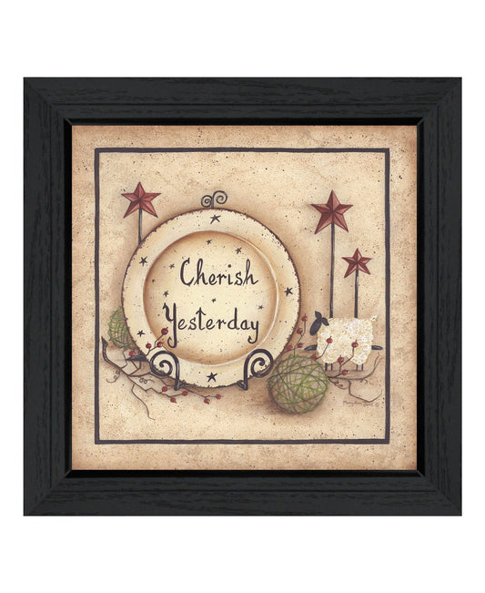 Cherish Yesterday 4 Black Framed Print Wall Art - Homeroots