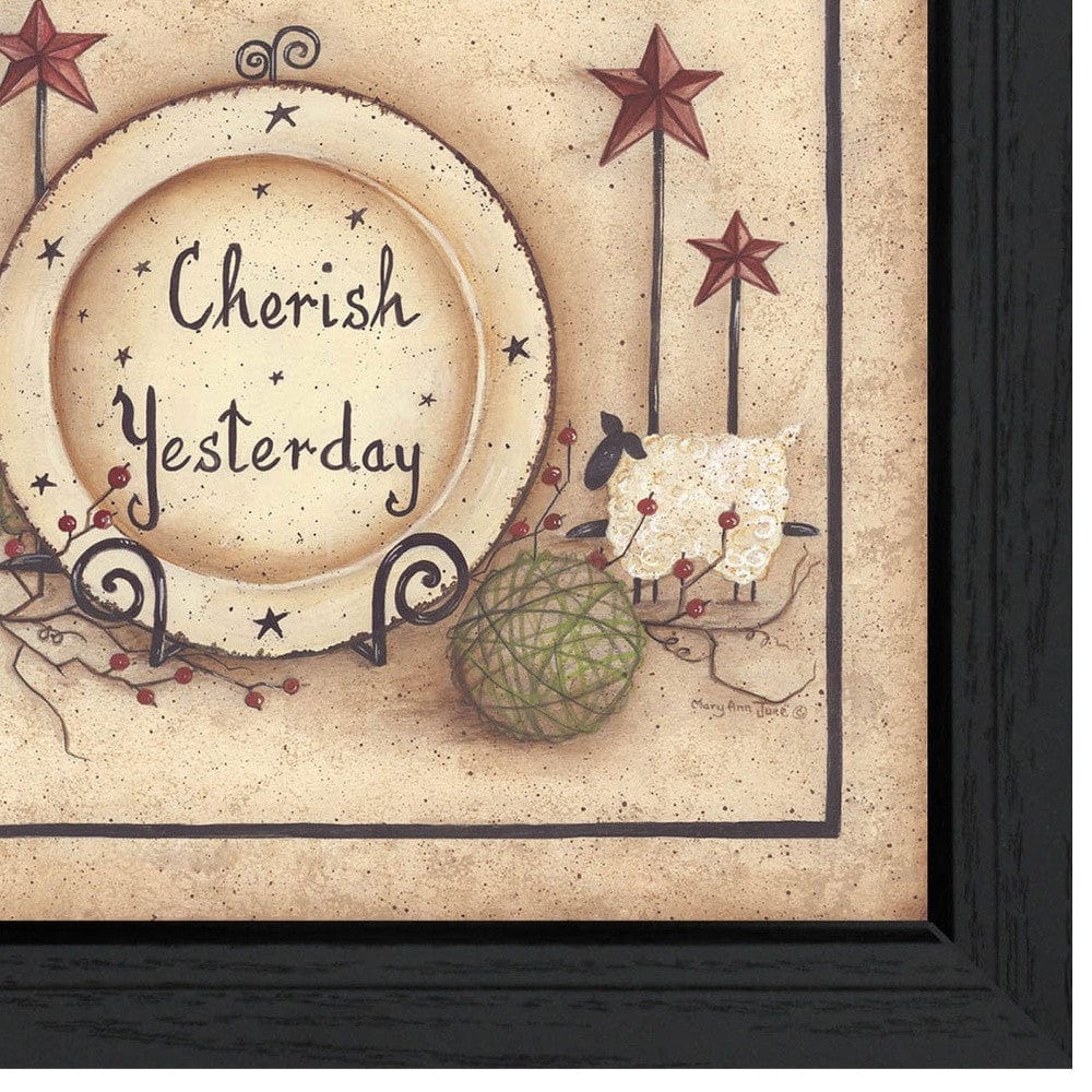 Cherish Yesterday 4 Black Framed Print Wall Art - Homeroots
