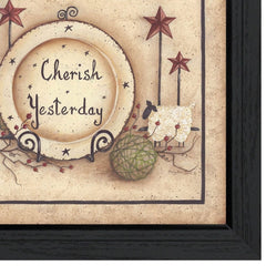 Cherish Yesterday 4 Black Framed Print Wall Art - Homeroots