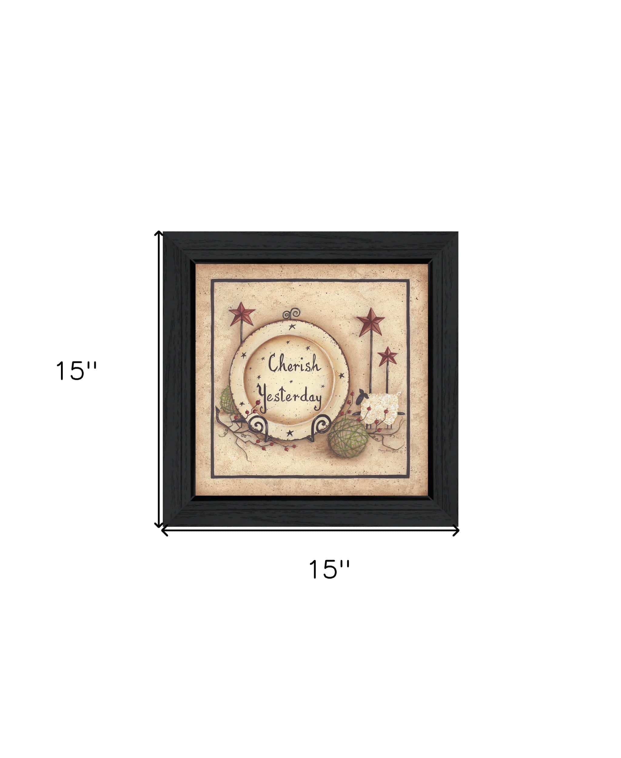 Cherish Yesterday 4 Black Framed Print Wall Art - Homeroots