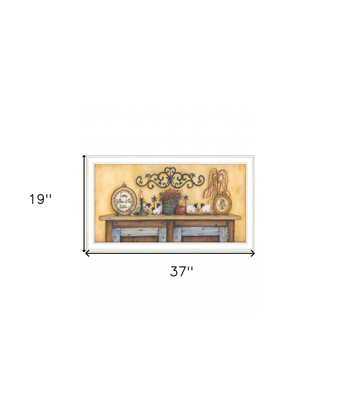 Come Gather at Our Table 3 White Framed Print Wall Art - Homeroots - Flyclothing LLC