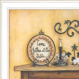 Come Gather at Our Table 3 White Framed Print Wall Art - Homeroots - Flyclothing LLC