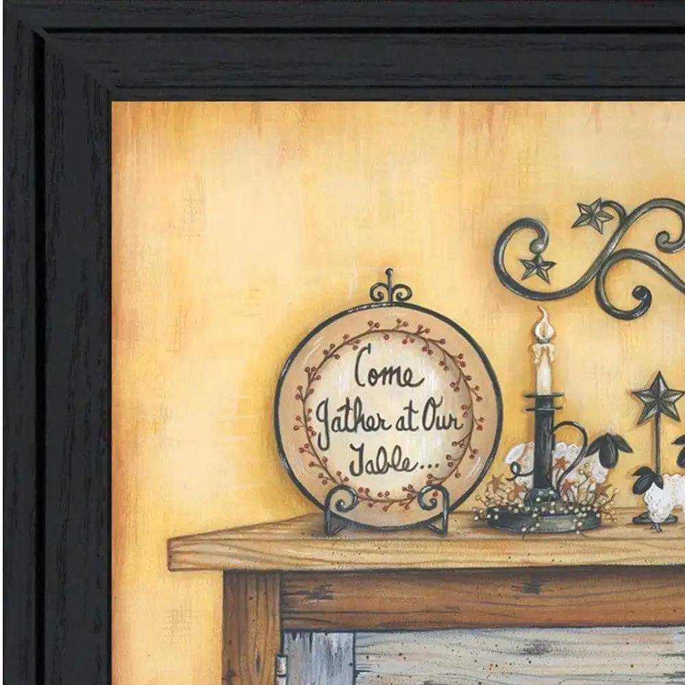 Come Gather at Our Table 4 Black Framed Print Wall Art - Homeroots - Flyclothing LLC