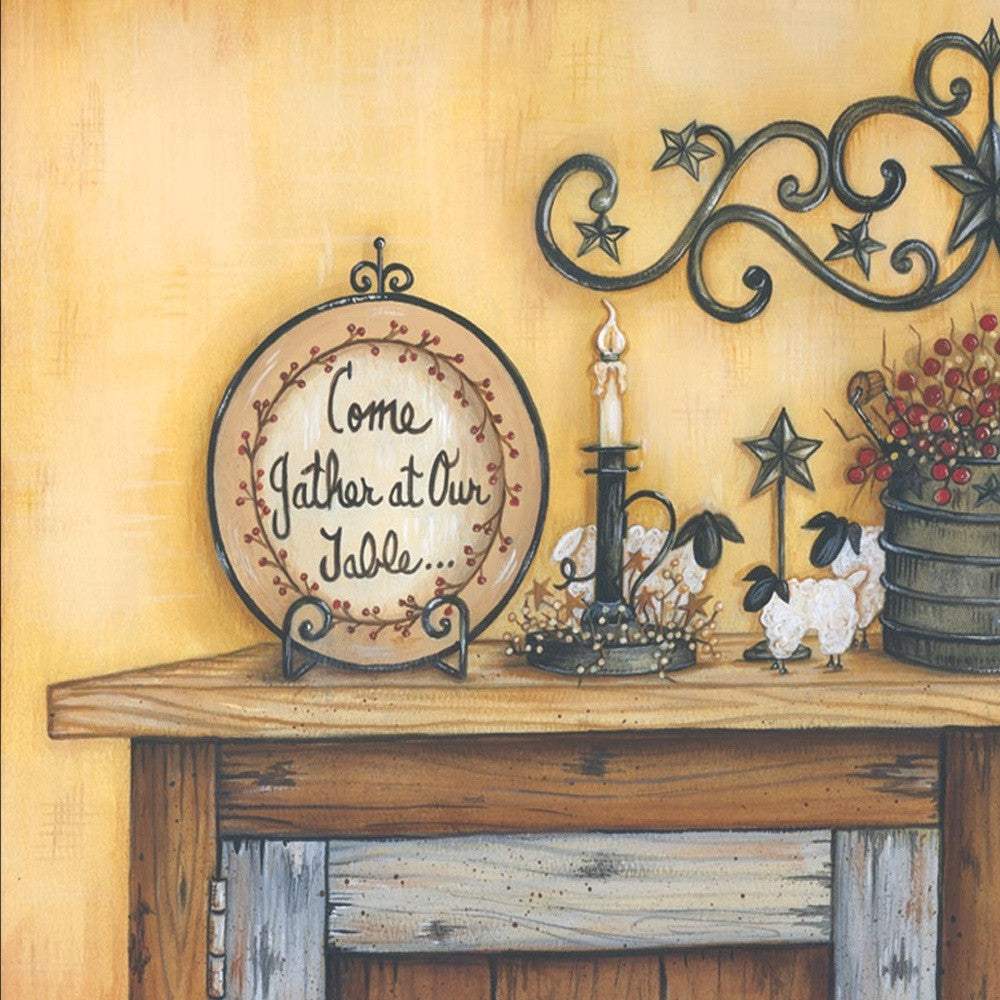 Come Gather at Our Table 1 Black Framed Print Wall Art - Homeroots - Flyclothing LLC