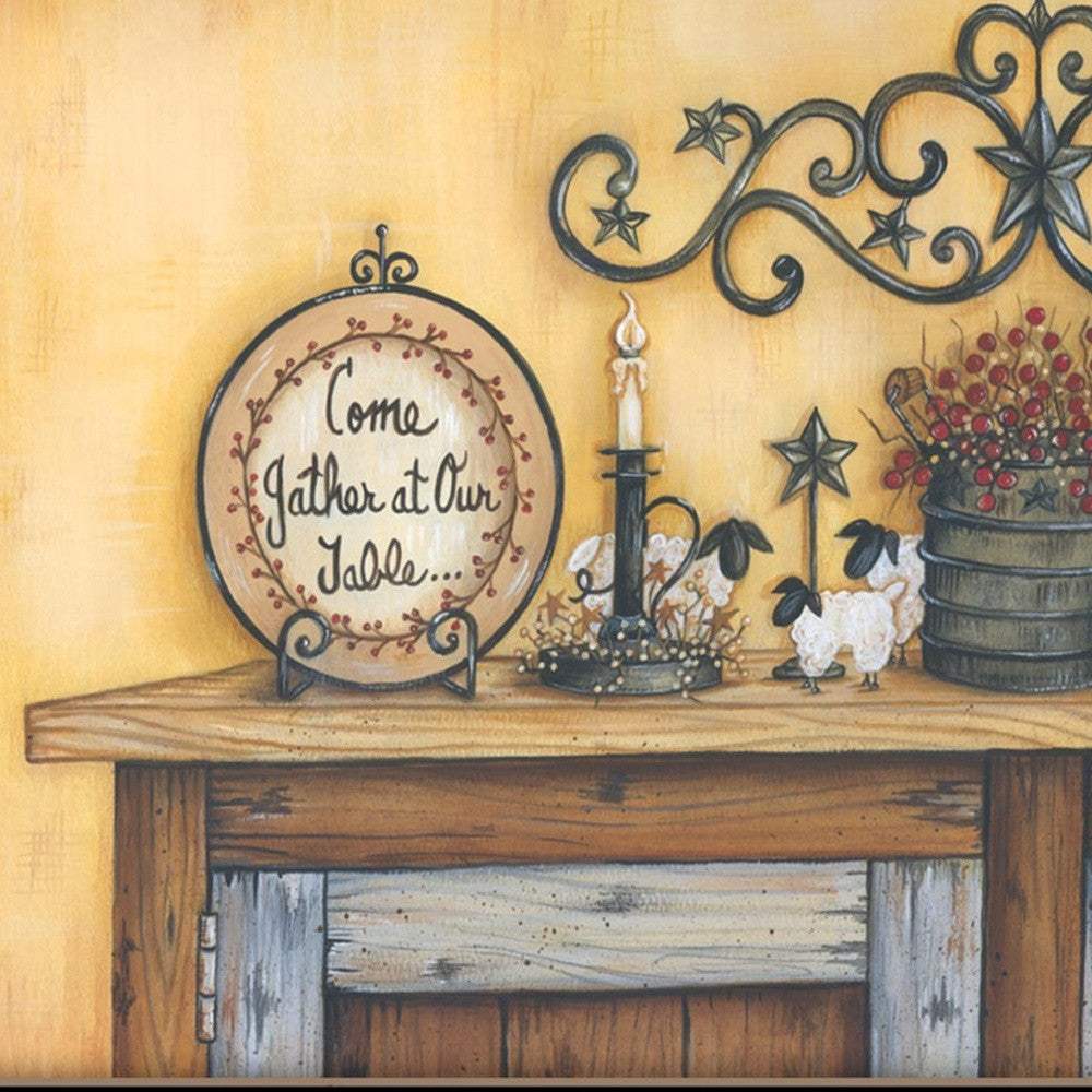 Come Gather at Our Table 1 Black Framed Print Wall Art - Homeroots - Flyclothing LLC