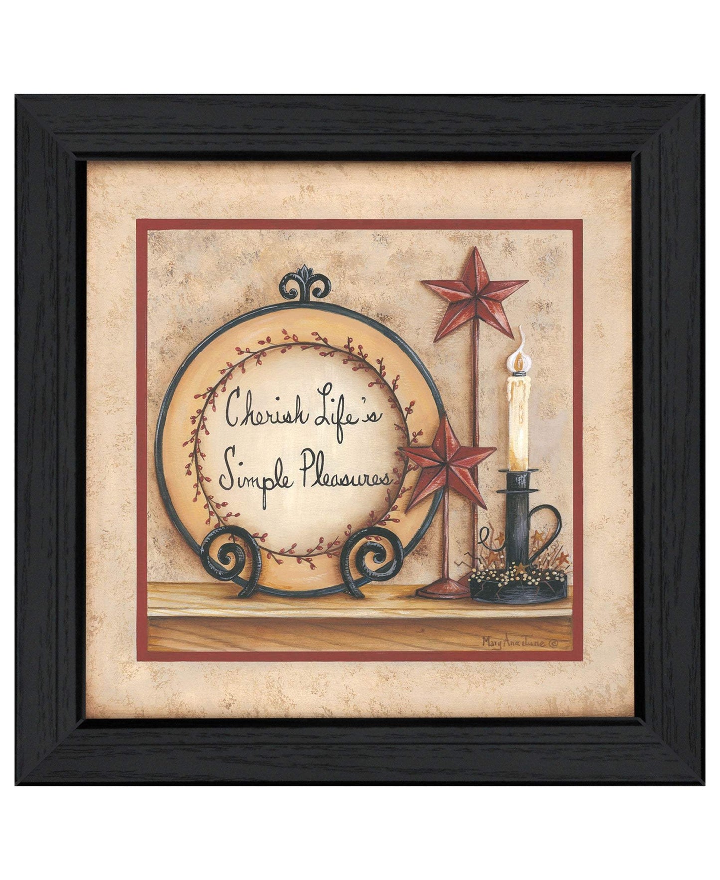 Simple Pleasures 5 Black Framed Print Wall Art - Homeroots - Flyclothing LLC