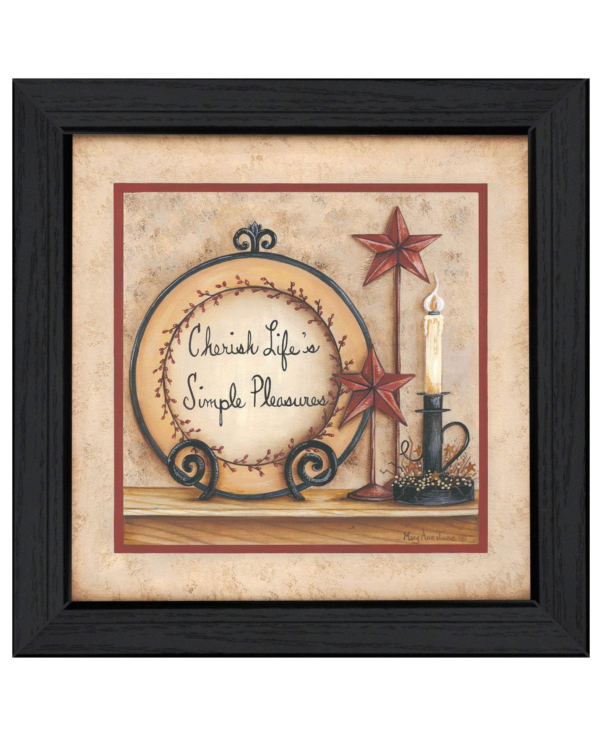 Simple Pleasures 5 Black Framed Print Wall Art - Homeroots - Flyclothing LLC