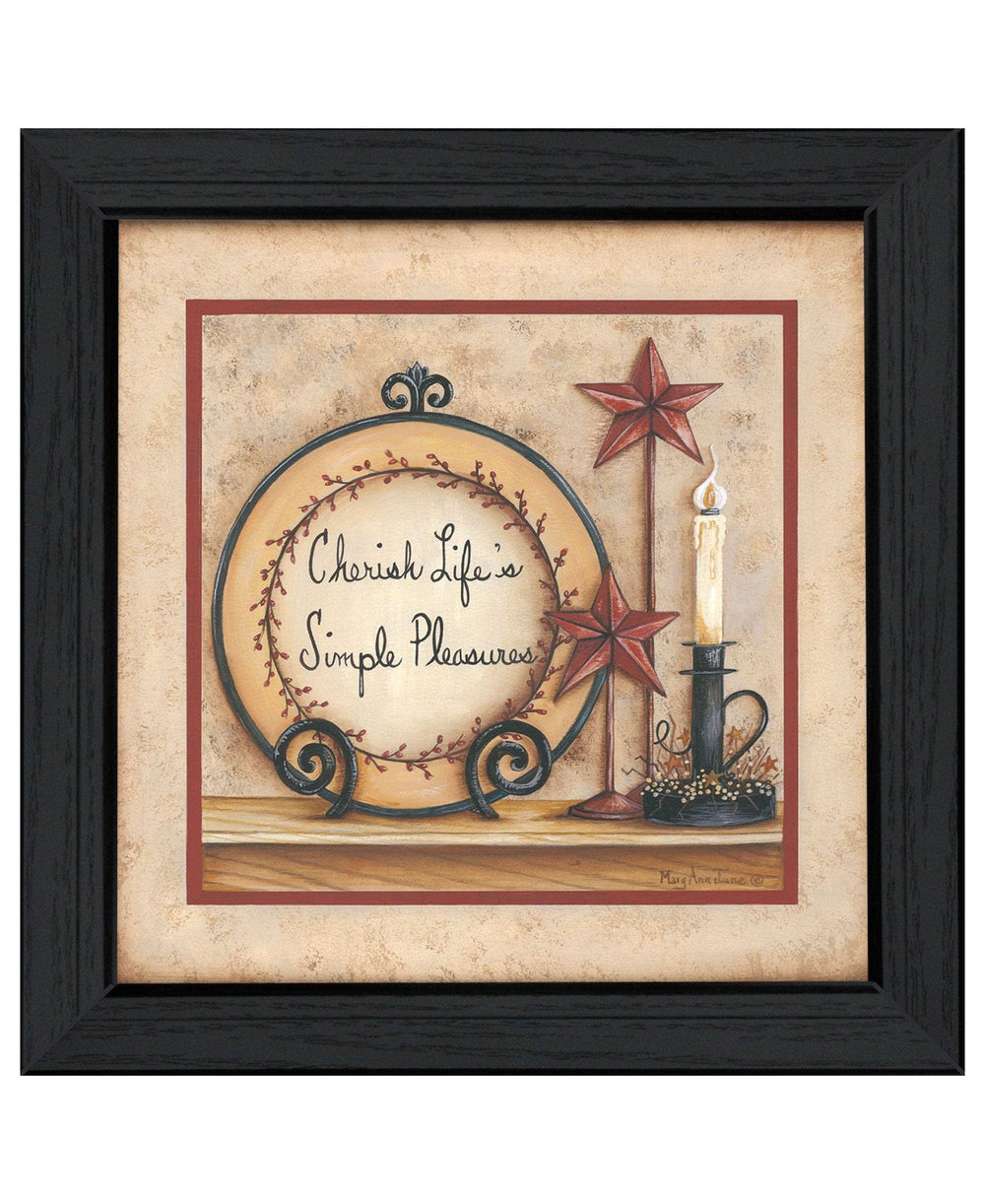 Simple Pleasures 5 Black Framed Print Wall Art - Homeroots - Flyclothing LLC