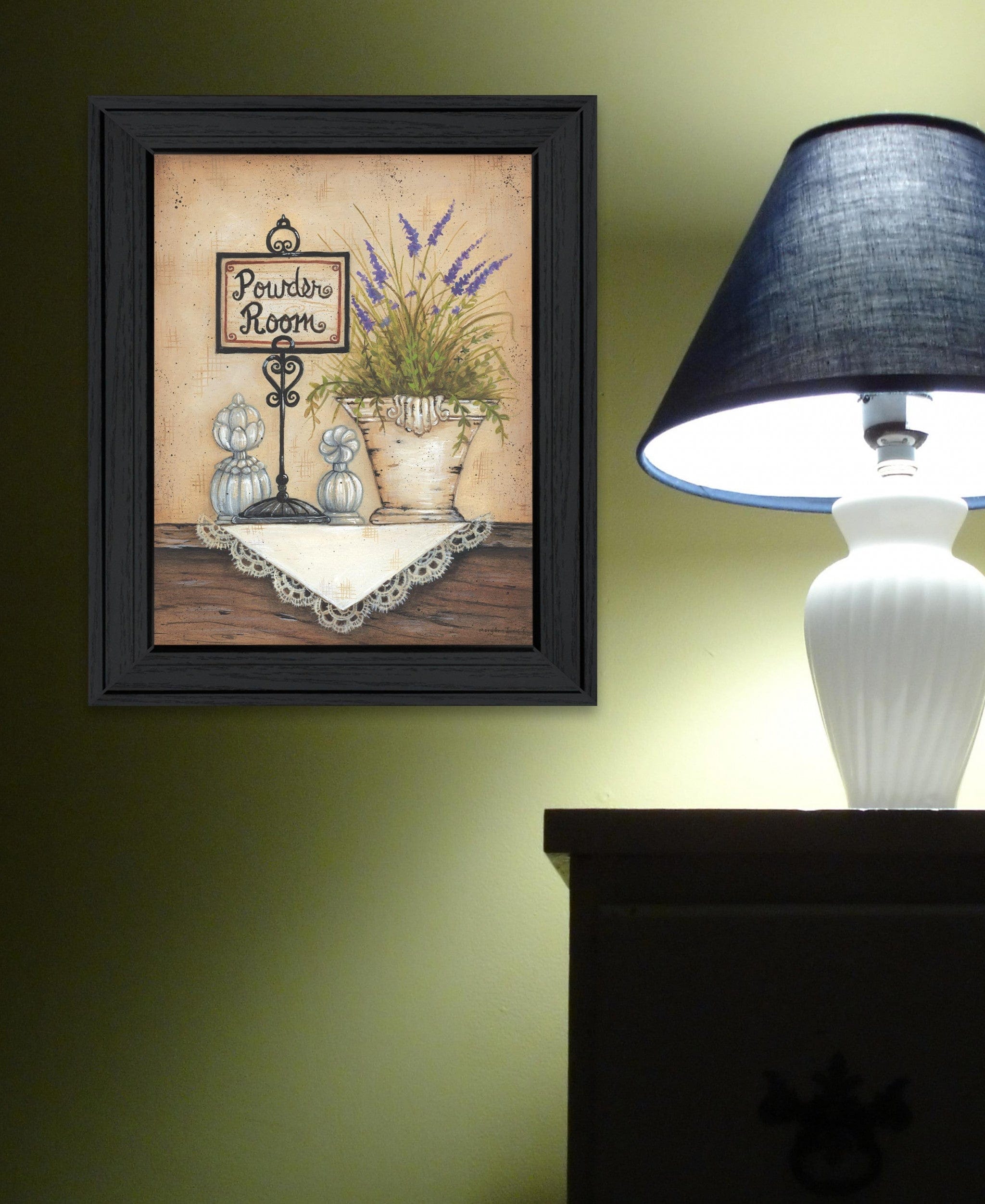 Powder Room 3 Black Framed Print Wall Art - Homeroots