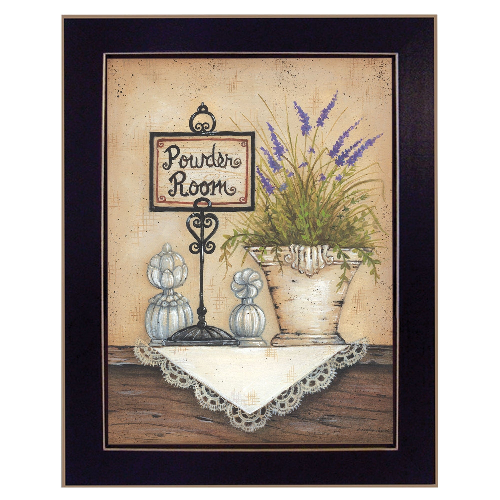Powder Room 4 Black Framed Print Wall Art - Homeroots