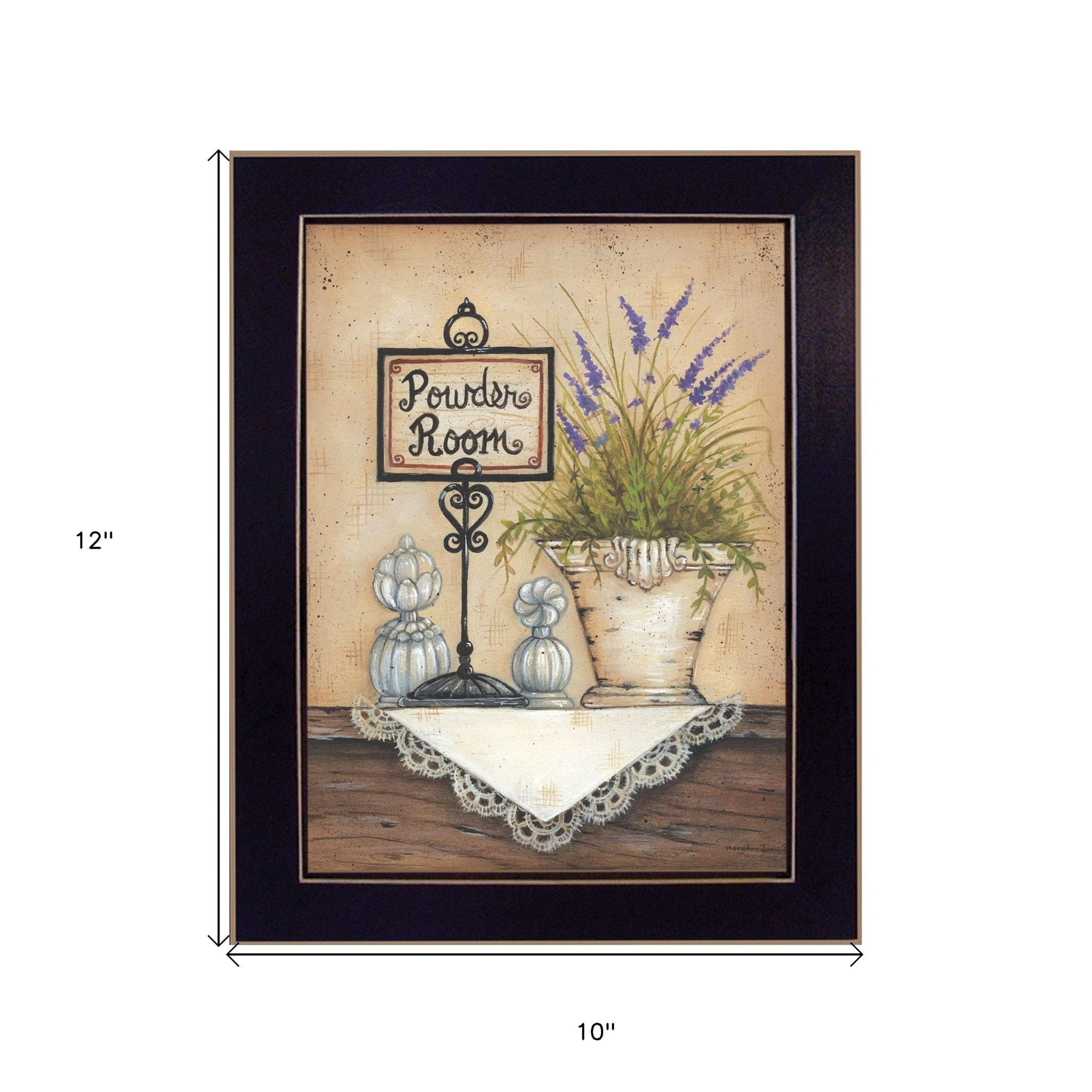 Powder Room 4 Black Framed Print Wall Art - Homeroots