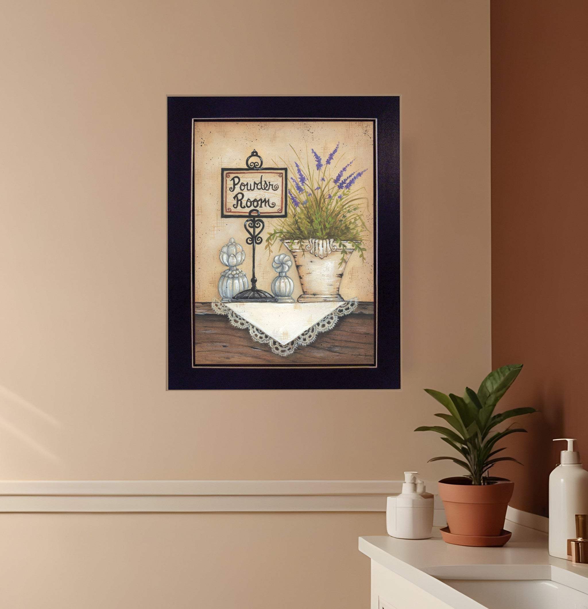 Powder Room 4 Black Framed Print Wall Art - Homeroots - Flyclothing LLC