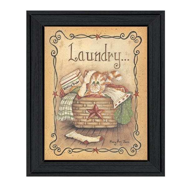 Laundry 1 Black Picture Frame Print Bathroom Wall Art - Homeroots - Flyclothing LLC