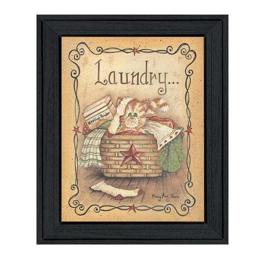Laundry 1 Black Picture Frame Print Bathroom Wall Art - Homeroots - Flyclothing LLC