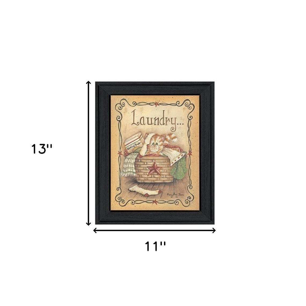 Laundry 1 Black Picture Frame Print Bathroom Wall Art - Homeroots - Flyclothing LLC