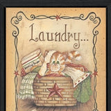 Laundry 1 Black Picture Frame Print Bathroom Wall Art - Homeroots