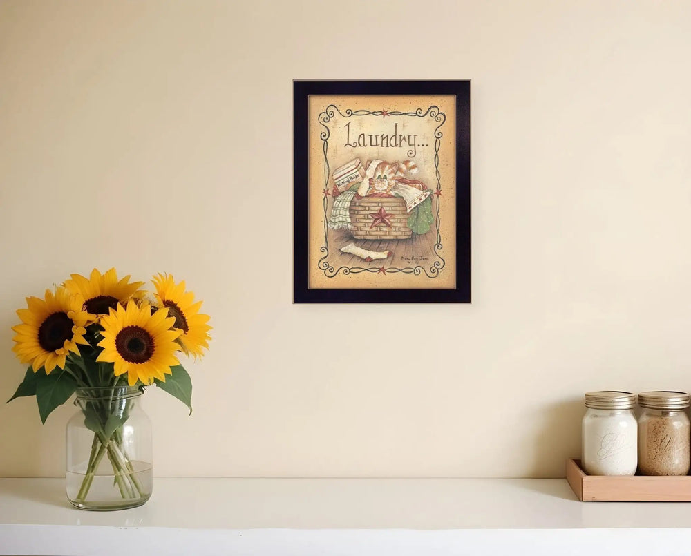 Laundry 2 Black Framed Print Bathroom Wall Art - Homeroots