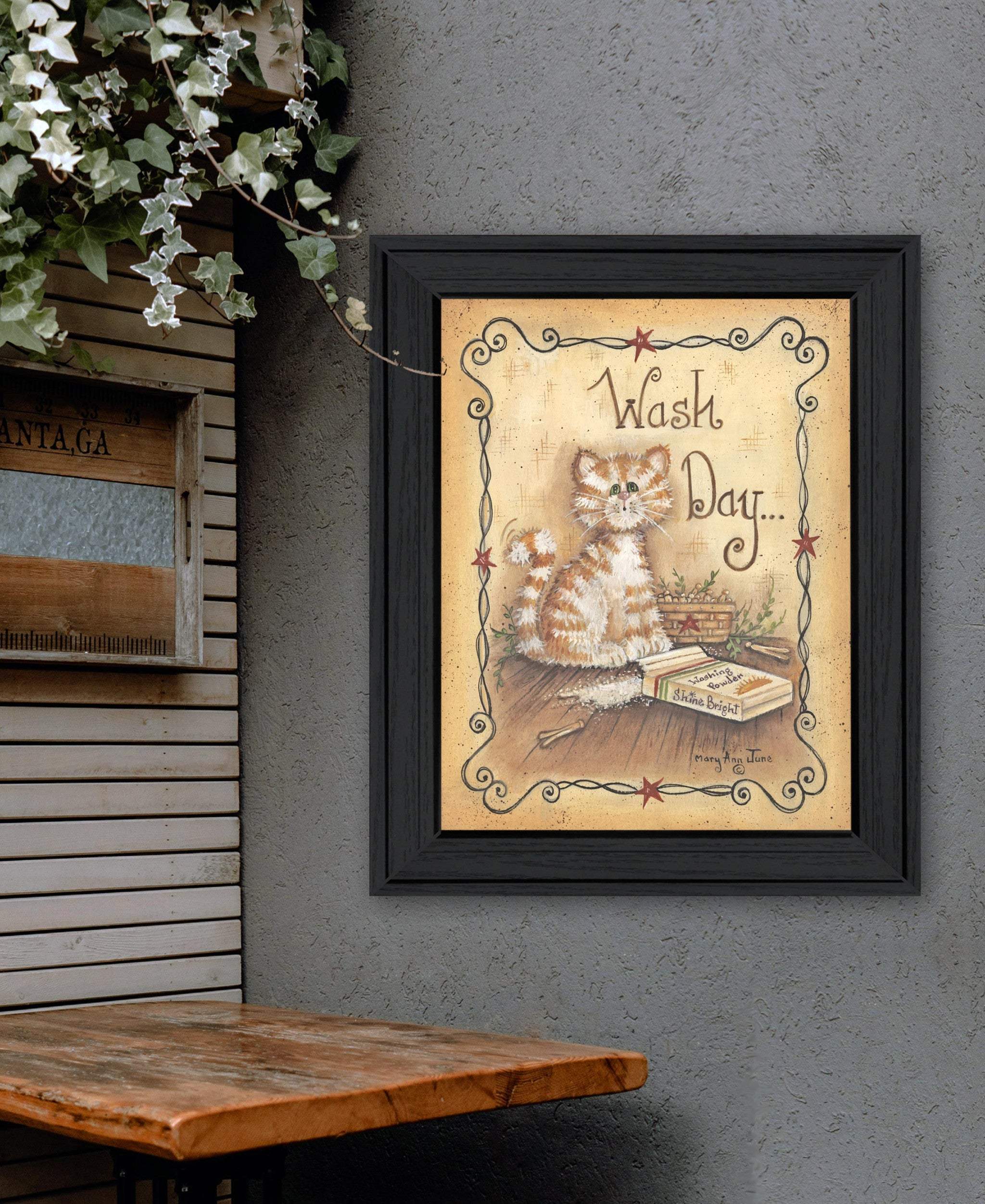 Wash Day 2 Black Framed Print Laundry Wall Art - Homeroots - Flyclothing LLC