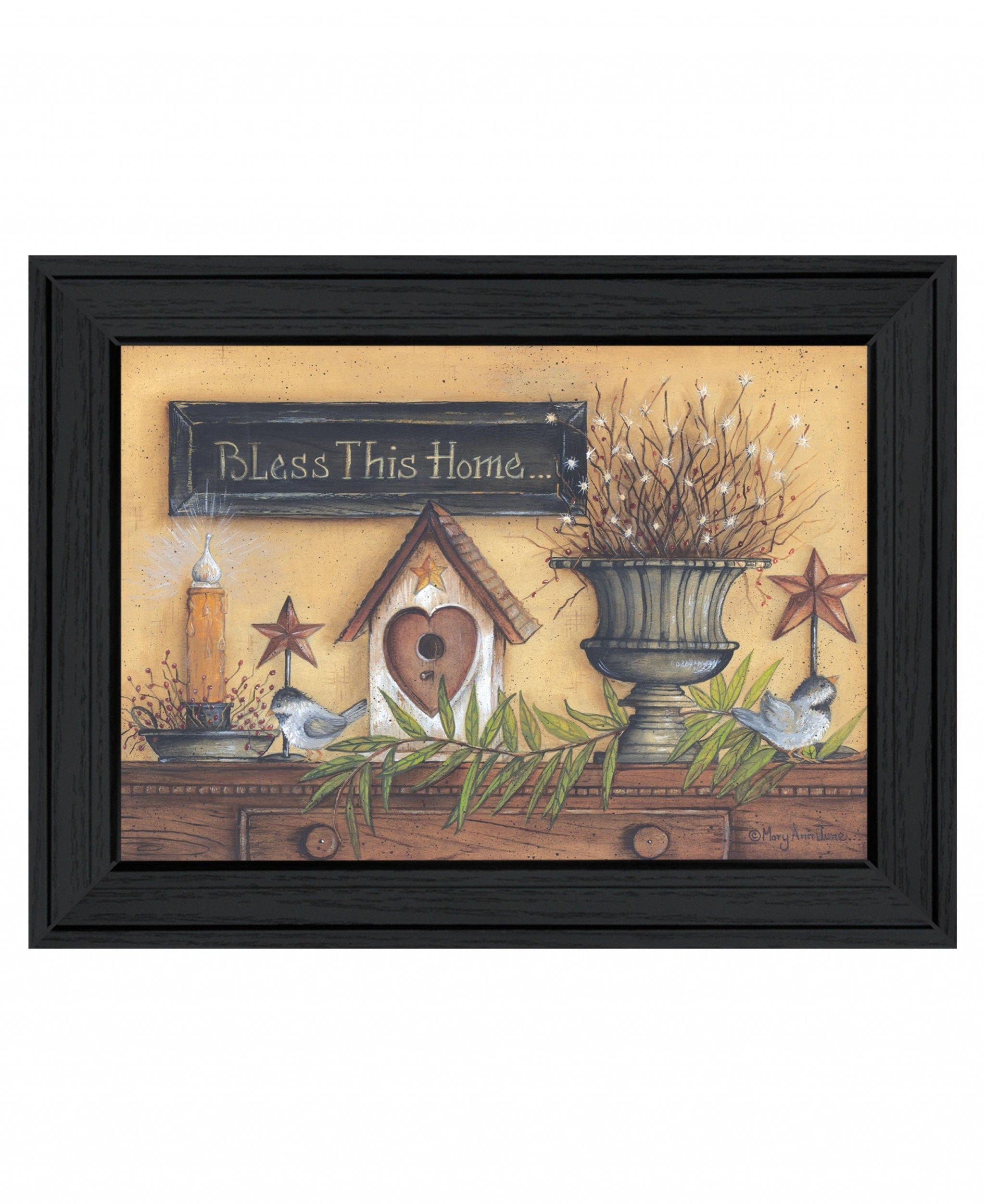 Bless this Home 3 Black Framed Print Wall Art - Homeroots