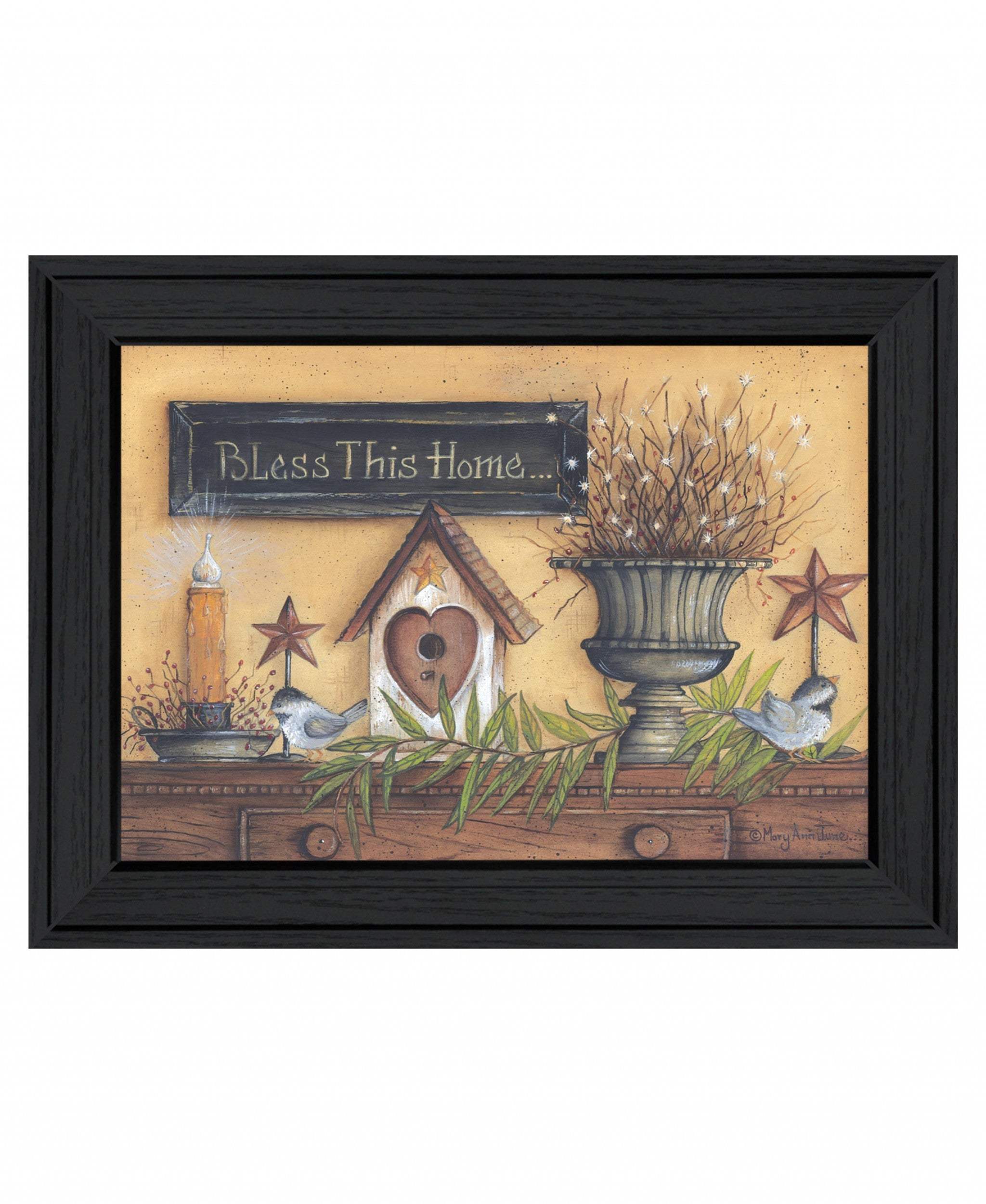 Bless this Home 3 Black Framed Print Wall Art - Homeroots - Flyclothing LLC