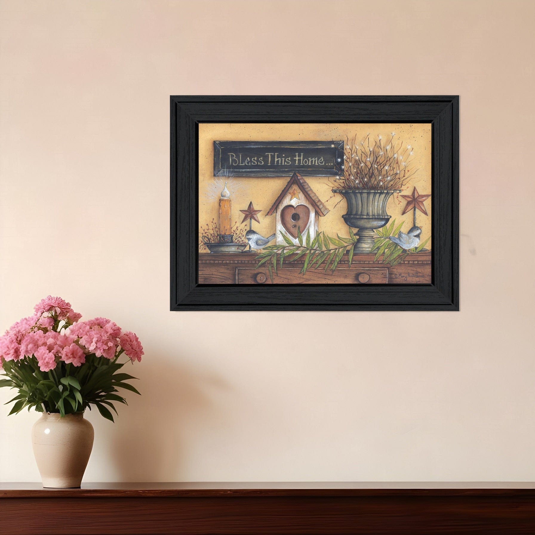Bless this Home 3 Black Framed Print Wall Art - Homeroots