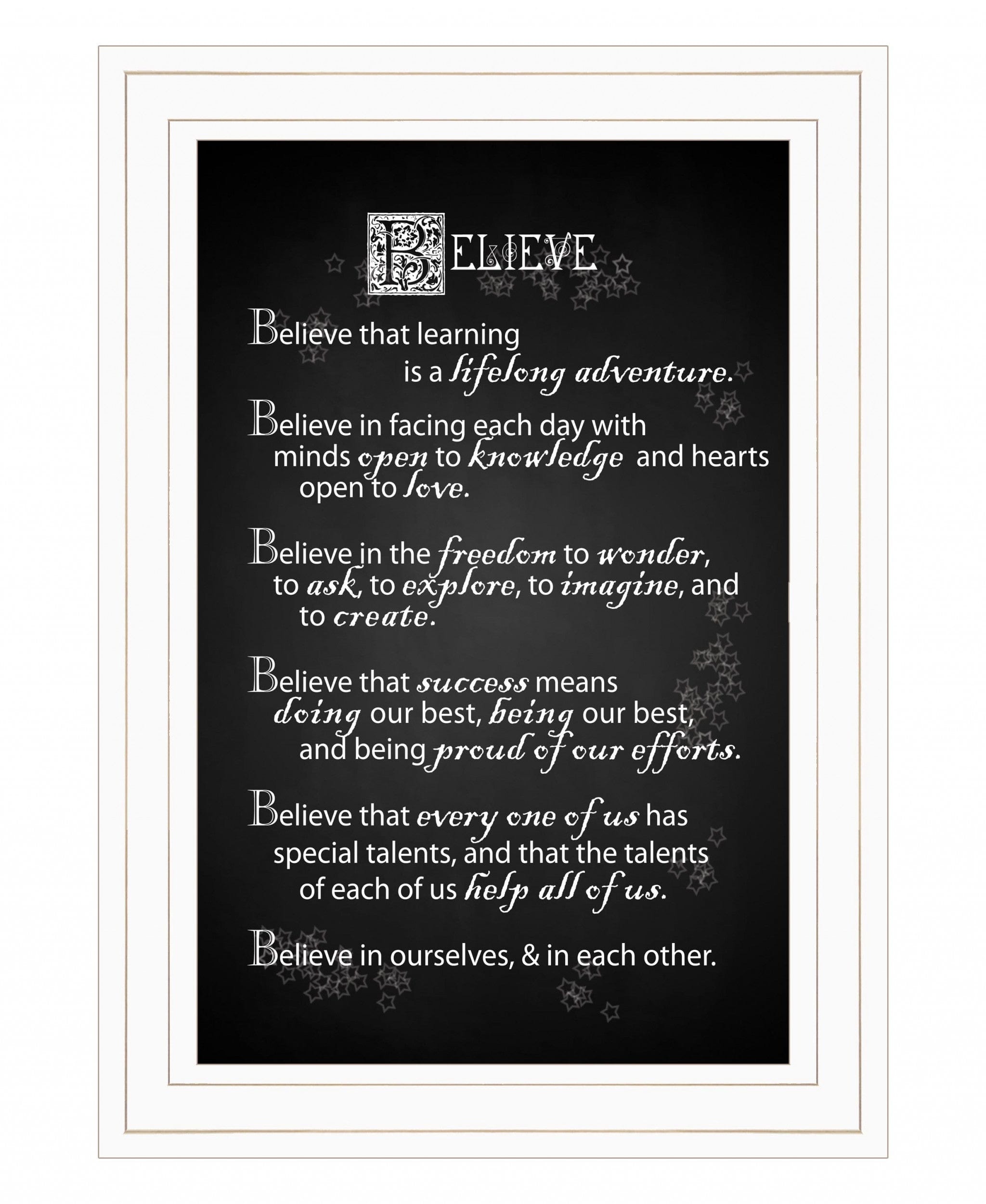 Believe 1 White Framed Print Wall Art - Homeroots