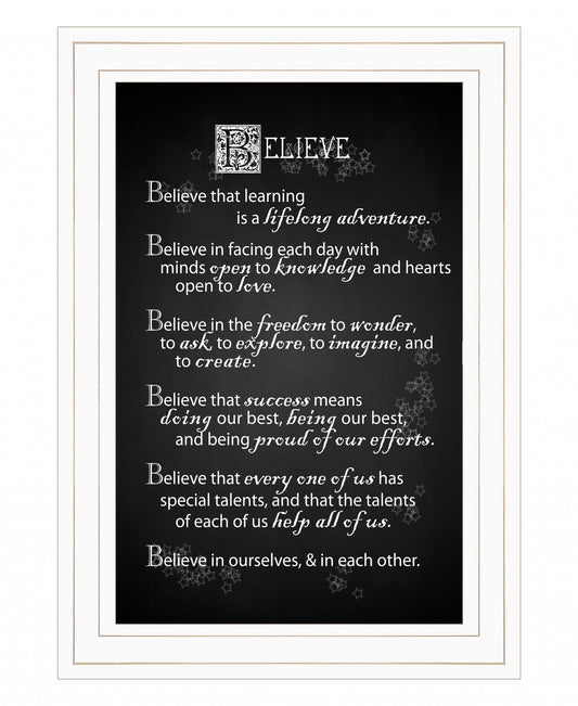 Believe 1 White Framed Print Wall Art - Homeroots